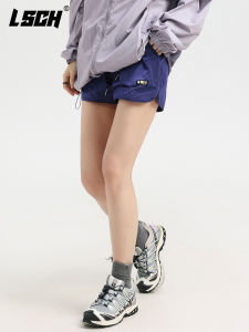 Outdoor Glossy Breathable Quick Dry Slimming Shorts 2025 Summer New Dopaamine Sports Cycling Beach A-Line Pants Womens Casual Pants