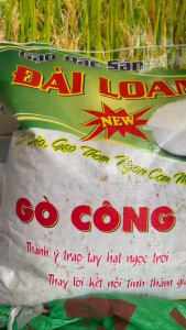 Gạo Đài Loan Gò Công Bao 10Kg - Ráo Cơm Dẻo Vừa Mềm Thơm