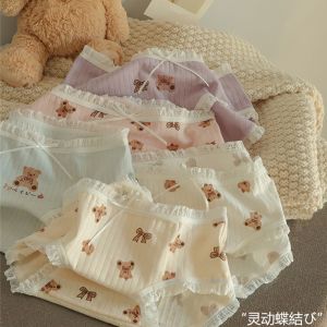 Womens Underwear Pure Cotton Japanese Style Sweet Girl Cute Student Card High-Looking Antibacterial Pure Desire High School Panties