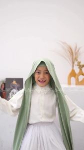pashmina anak inner 2in1 / hijab plus inner bahan jersey usia 4-8 tahun