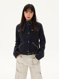 Vintage Motorcycle Style Suede Jacket