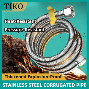 Thickened Stainless Steel Corrugated Water Hose Durable Cold Hot Flexible Water Tube Basin Toilet Water Heater Inlet Hose