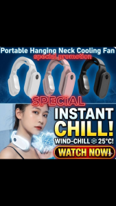 [SG Stock] 2-in-1 Wearable Air Conditioner & Neck Warmer | Portable Bladeless Neck Fan | 2600mAh Rechargeable | Instant Cooling & Heating for Outdoor & Office