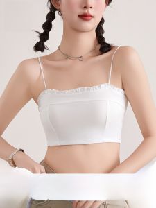 MiiOW | Sweet Style Modal Cotton Strapless Bralette Womens Summer New Backless Base Layer Top With Chest Pad White Fresh Color