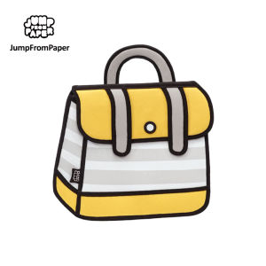 JumpFromPaper Yellow JFP078 stripe backpack adjustable shoulder straps