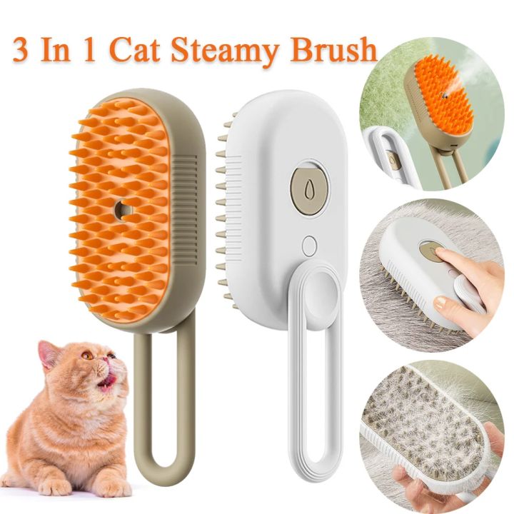 Kebidume 3 in 1 Cat Steamy Brush Dog Massage Comb Electric Spray Cat ...