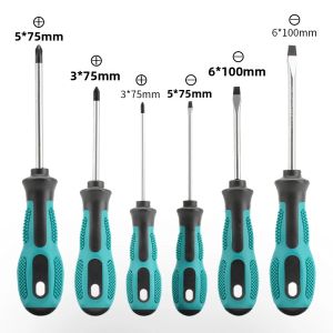 10 Cái/6 Cái Bộ Tua Vít Từ Tính Đầu Chữ Thập & Đầu Dẹt Tua Vít Bằng Tay Dùng Cho Sửa Chữa Điện Tử & Đồ Nội Thất Đa Chức Năng Cách Nhiệt Chống Trượt Có Tay Cầm