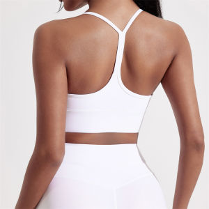 Áo Ngực Thể Thao Hình Chữ Y Màu Trơn Dành Cho Nữ Áo Ngực Tập Nén Mềm Có Đệm Ngực Để Chạy Bộ Tập Gym Yoga