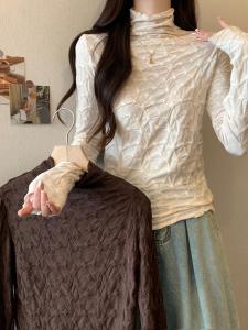 เสื้อยืดคอกลมแขนยาวผู้หญิงไซส์ใหญ่ ทรงเข้ารูป ทรงเข้ารูป เสื้อชั้นในผ้าลูกไม้ เสื้อเชิ้ตผู้หญิง