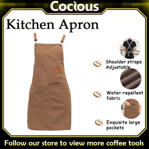 CociousPerfessional Kitchen Apron Waterproof Women Men Waiter Cafes Nail Kitchen Cotton Canvas Apron With Pocket