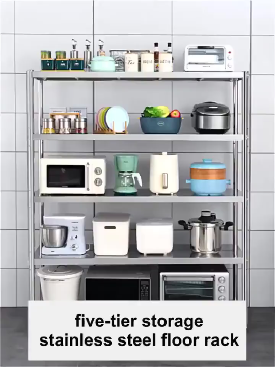 304 Stainless Steel Kitchen Storage Cabinet with Wheels Heavy Duty ...