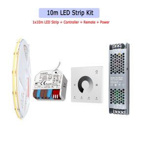 10m 20m Tuya WiFi COB LED Strip 24V Warm Natural White Dimmable Flexible Room Light NO Point RF Touch Remote KIT fr Alexa Google