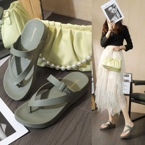 Womens Summer New Fashion mid Heel Beach Fairy Casual Outdoor Clogs Sandals Plastic Uppers Flat Heel Solid Color PVC Outsole