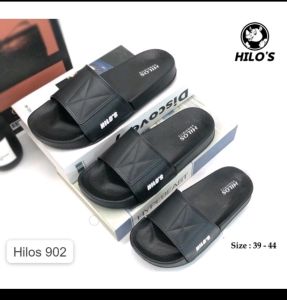 sandal slop hillos hitam untuk pria tua dan muda