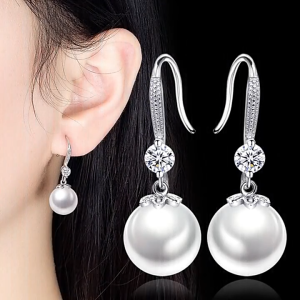 [HCM]Bông Tai Bạc S925 Ngọc Trai Đính  Đá Zircon  Phong Cách Hàn  BTMOCNGOCTRAI3