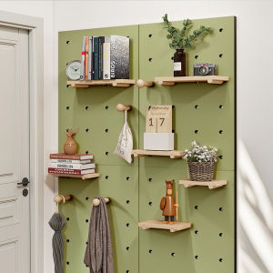 Square Combination Wall Mounted Storage Rack for Coat Keys Display Home Entrance Door Back Density Board Shelf Artistic Abstract Pattern