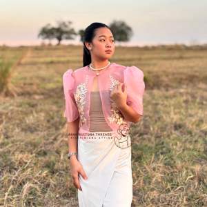 Modern Filipiniana Bolero/PatchingLace Puff Sleeves