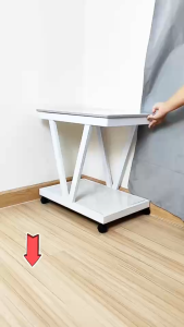 BaanD โต๊ะหินอ่อน พร้อม ล้อเลื่อน ขนาด 50/60 ซม. หินอ่อนแท้ วางของได้ โต๊ะข้าง โต๊ะโซฟา Side Table