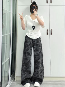 QIANCHANGNAAI | Plus Size Loose Fitting Cargo Color Jeans Wide Leg