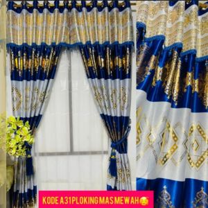 Gorden terbaru Gorden print emas Hordeng pintu Hordeng jendela Tirai