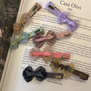 Vintage Gold Label Fabric Butterfly Knot Duckbill Clip Girls Hair Accessories Environment Atmosphere Sensation Tulle Hairpin