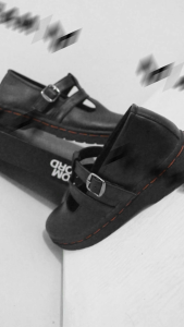 Marley Henna 129-01 Sepatu Docmart Wanita Sepatu Mary Jane Casual Formal Kerja Sintetis Hitam