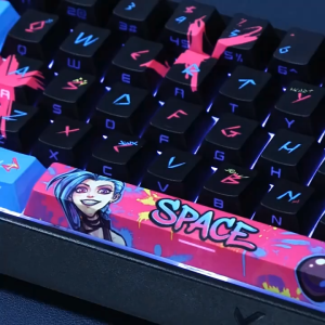 FANTASY E LIFE JINX Graffiti 129 Keys Keycap Set PBT Keycaps Dye Sublimation Print Side Legends Cherry Profile Backlit Mechanical Keyboard Gaming Keycap Collection