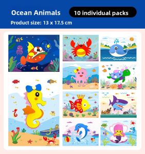 3D Handmade EVA Stickers DIY Toy Childrens Creative Gift Kindergarten Boys Girls Colorable Stickers Animal Dinosaur Princess