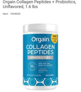 Orgain Collagen Peptides  + Probiotic unflavored 726g  (100%  AUTHENTIC)