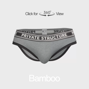 Private Structure Mens Bamboo Viscose Brief | Soft Breathable Seluar Dalam Lelaki - Lt Melange 4378