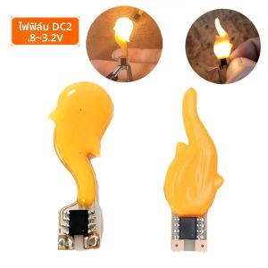 หลอดไฟ LED COB 3V แบบแฟลช 10/8/6 ชิ้น รูปทรงเปลวไฟแบบเอดิสัน สำหรับตกแต่งงานปาร์ตี้วันเกิด อุปกรณ์เสริมหลอดไฟ แสงเทียน ตกแต่ง DIY