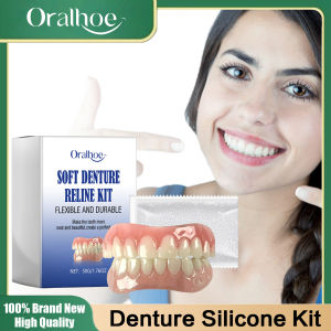 oralhoe | Soft Denture Reline Kit Perfect Fit Repairing Missing Teeth Upper And Lower Dentures Full Set Natural Easy Use Silicone Braces