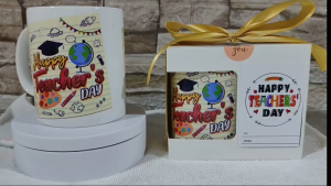 Teachers Day Coffee Mug COMPLETED with box ribbon and Tag