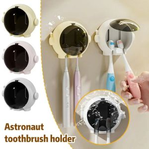 【Swan Home】Cartoon Toothbrush Storage Rack Wall Mounted Electric Toothbrush Holder Non Perforated Bathroom Wall Hanging Shelf Organizer