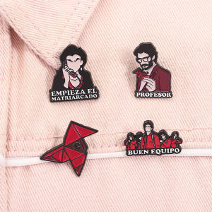Spanish Crime Drama Enamel Pins TV Drama Characters Profesor Empieza el matriarcado Brooch Lapel Badge Jewelry Gifts for Friends