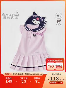 Váy Trẻ Em Thường Ngày DAVE＆BELLA Collaborative Kids Casual Polo Dress Váy Trẻ Em Mùa Hè 2025 Váy Chữ a Váy Cho Bé Gái