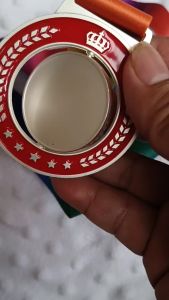 Medali Perak Silver dari bahan Logam Campuran finishing cat tali cetak