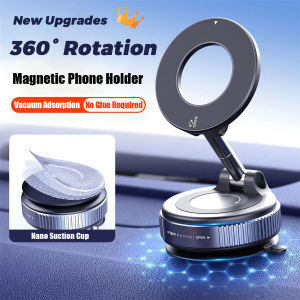 1PC 360° Rotation Adjustable Strong Magnetic Car Phone Holder Foldable Mount Foldable Phone Holder Vacuum Suction Cup Double-sided Magnetic Mobile Phone Holder Foldable Car Suction Holder
