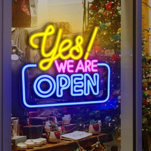 Open Neon Signs Bright LED Neon Light sign Advertisement Board Display Sign Walls Window Door Bar Shop Coffee Salon Store