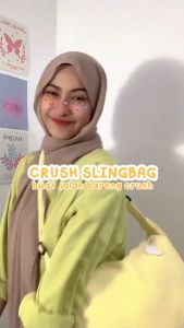 Tas Selempang Wanita 2023 CRUSH Tas Bahu Cewek Kanvas Slingbag Import Ootd Korea Style Studio Bag