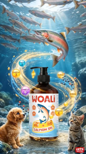 [Chai 1000ml] Dầu Cá Hồi Woali Cho Chó Mèo - Ăn Ngon Miệng Da Khỏe Lông Mượt