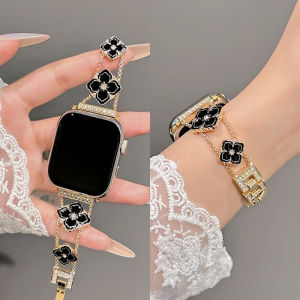 Metal Drip Diamond Oil Painting Flower Compatible iWatch Strap 38mm 40mm 41mm 42mm 44mm 45mm 49mm Fashionable Handmade Strap