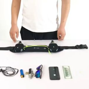 Running Waist Bag with 2pcs Hydration Bottles for Hiking Jogging Outdoor Sports