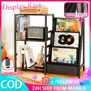 3 Layers Floor-Standing Organizer Vinyl Record Storage Rack Turntable Stand Large Capacity Paper Magazine Record Player Shelf Multifunctional Display Rack With Storage Wood Stand Oxford Fabric Storage Bag Space Savers For Office Home Living Room