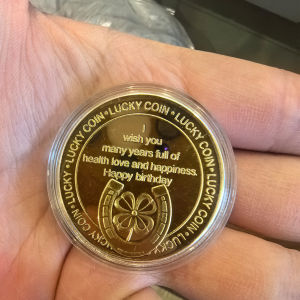 Lucky Birthday Commemorative Coin 40mm Gold Plated and Silver Plated Alloy Coin with Protective Case Perfect Birthday Gift for F