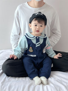 Adorable Early Autumn Long Sleeve Romper for Baby Boys Super Cute 9-36 Month Old Crawling Clothes Korean Style Infant Outfit
