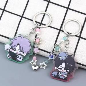 Anime Alien Stage IVAN & TILL Keychain Heart Bow Phone Charm Beaded Keychain Versatile Backpack Decoration Accessories Gifts