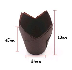 TULIP MINI ~ MUFFIN CUP MOTIF TULIP CUPCAKE uk 6 x 3.5 cm ~ FOOD GRADE ~ 100 PCS