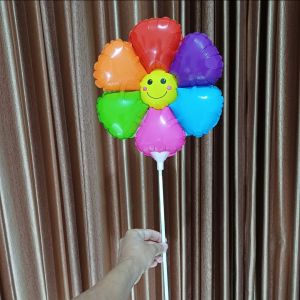 (KECIL) BALON STIK MATAHARI PELANGI KECIL 33cm x 35cm. 1pak/20pc=. BALON STIK KARAKTER