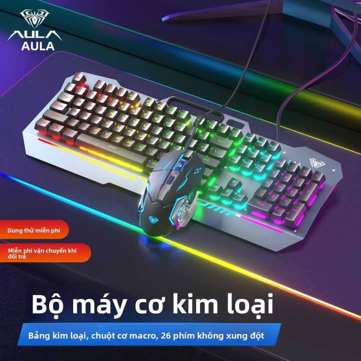 AULA | Bộ Bàn Phím Cơ Gaming Wolf Spider F3010 Có Dây, Chuột & Tai Nghe ...
